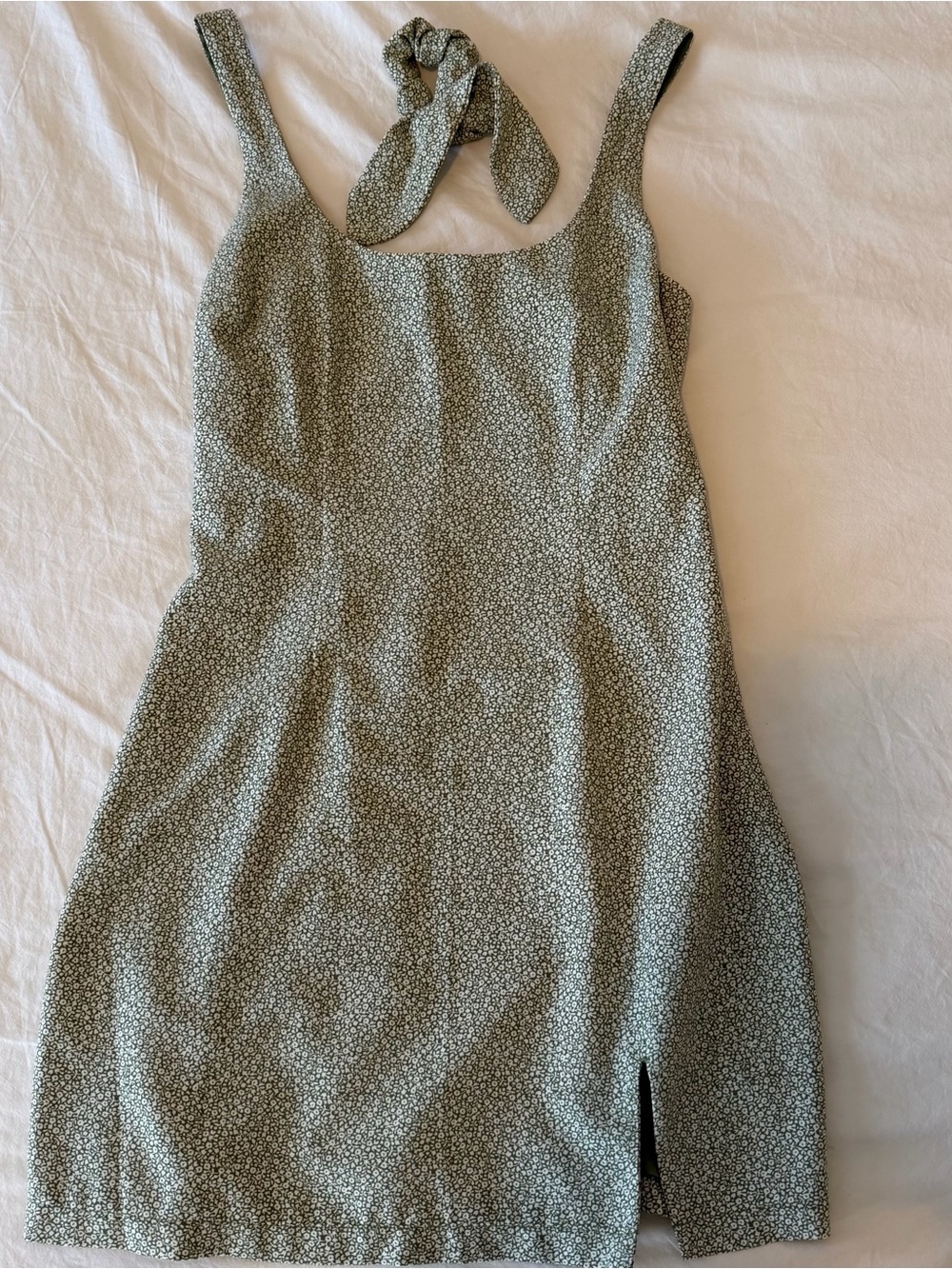 Abercrombie & Fitch Sage Green Floral Print Sleeveless Mini Dress size S